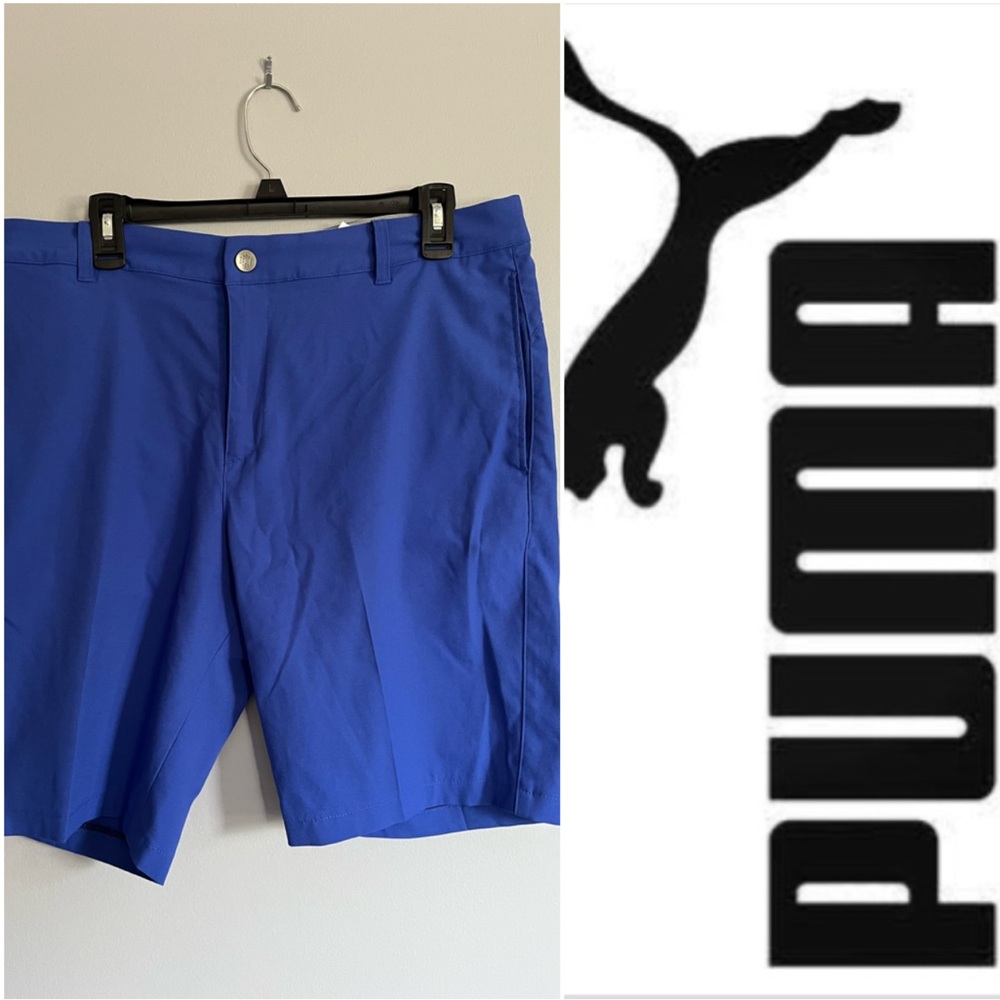 EUC Puma Blue Flat Front Athletic Shorts